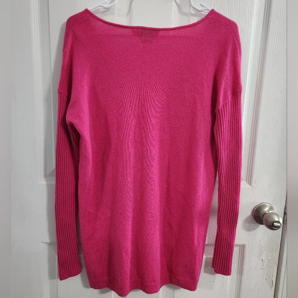 Vinyard vines wool Cashmere vneck sweater link barbiecore soft oversized Small - Picture 2 of 7